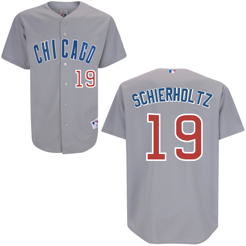 Nate Schierholtz #19 MLB Jersey-Chicago Cubs Men's Authentic Road Gray Baseball Jersey